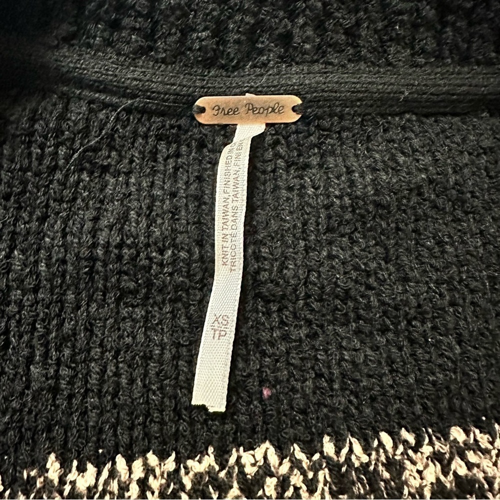 Free People Cardigan Sweater Southport Beach Oversized in Helsinki Combo Size XS - Picture 7 of 8
